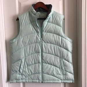 Aqua And Gray Lands End Puffer Vest XL